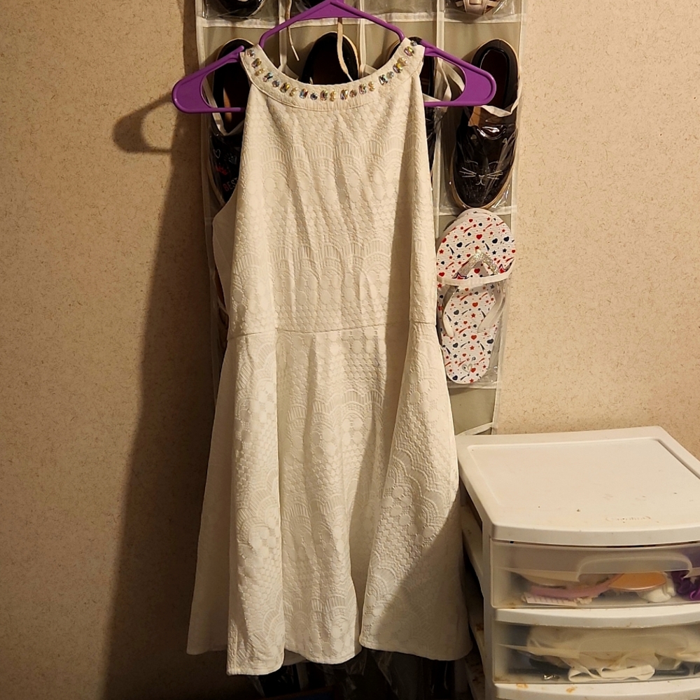 Children's Place White jeweled dress